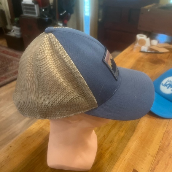 Blue “Live Lucky” Trucker Hat with Mountain Patch - Picture 5 of 8